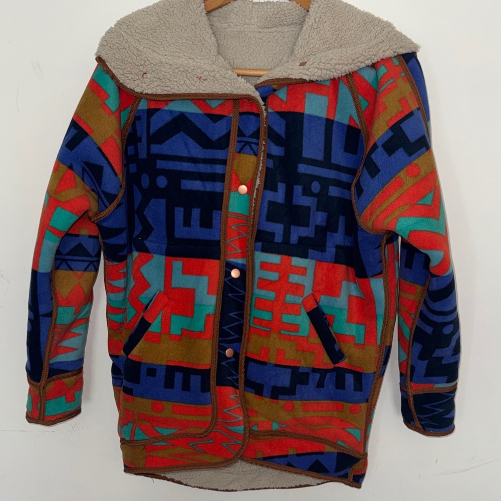 Without Walls Urban Outfitters Aztec Sherpa Reversible Jacket Size S-M